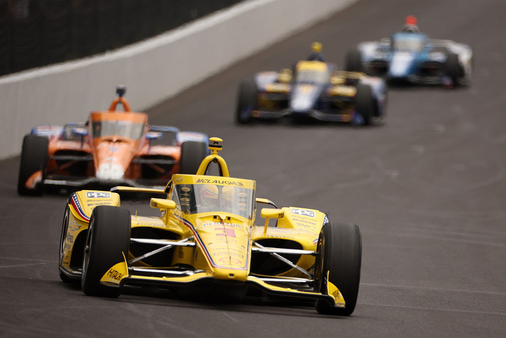 Scott McLaughlin in his IndyCar during the Indianapolis 500.