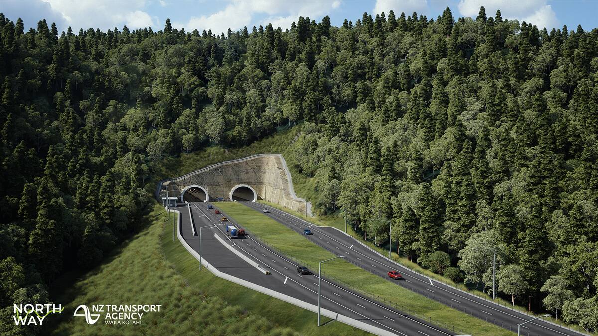 NZTA artist visualisation of the Warkworth to Te Hana section of the Northland Expressway.