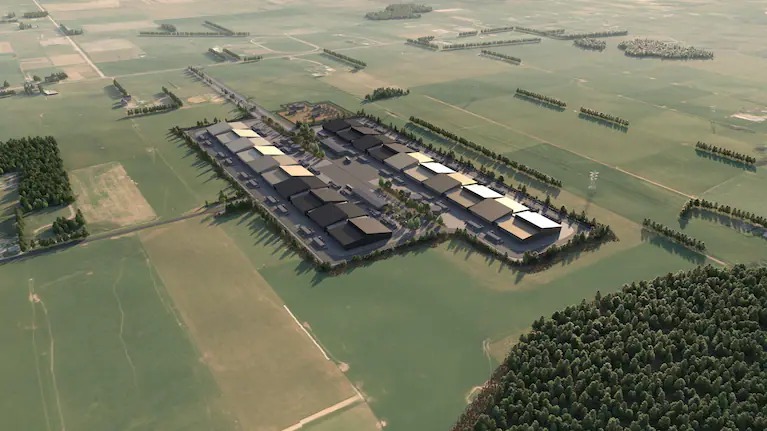 An artist impression of Datagrid's planned data centre in Makarewa, north of Invercargill.