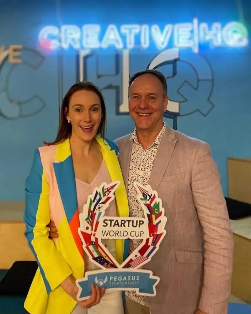 Creative HQ Startup World Cup New Zealand hosts with the competition trophy, marking the updated 9 July founder deadline.
