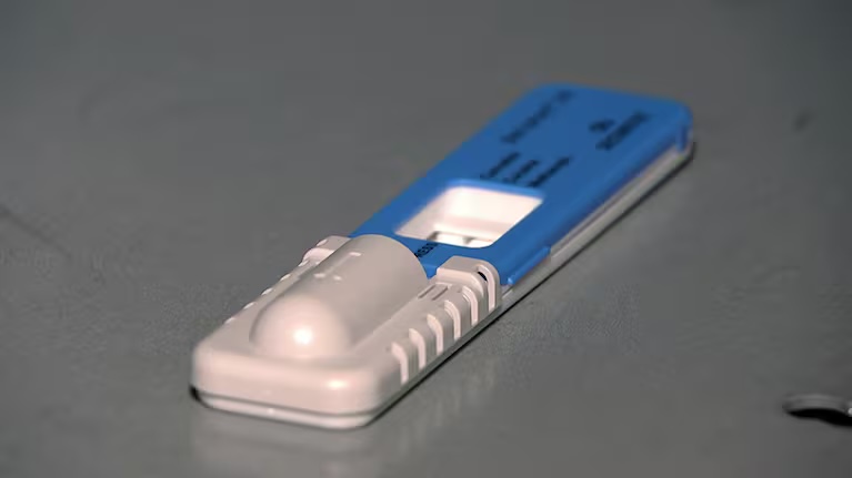 A roadside oral fluid drug test, shown as the nationwide rollout is set to begin from July 1.
