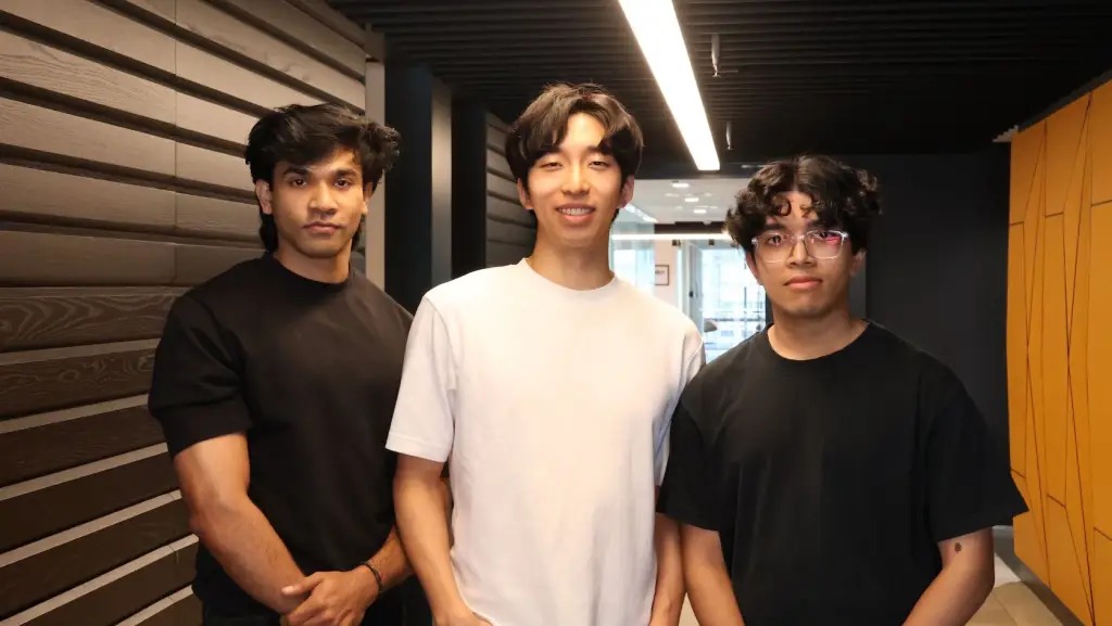 Hyades founders Ashin Alex, Sam Kurian and Jimin Seo, whose Auckland spatial AI company has raised new pre-seed funding.