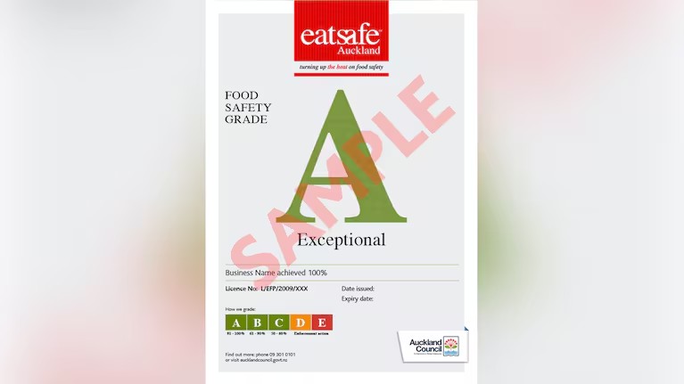 Auckland's food grade certificates were introduced in 2016 and may no longer need to be displayed under a local bylaw.